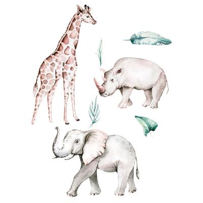 [R6022] - Folha de adesivos 'Animais Safari' - 20x70 cm
