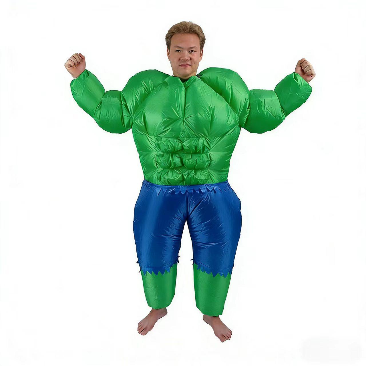 Captain America Muscular Man Halloween Inflatable Costume for Party Pranks XXS