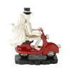 Skeleton Couple Figurine Resin Skeleton Couple Riding Motorcycle Sculpture Gothic Skeleton Statue for Halloween Mantel Table Decor