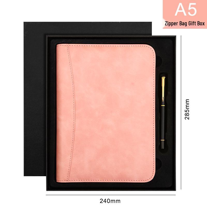 B5 Loose-Leaf Business Notebook with Calculator – Thick Cowhide Multifunctional Stationery