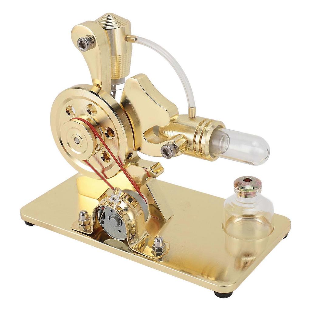 Stirling Engine Motor Model Colorful LED Educational Electricity Power Generator Toy for Kids Adults Gold