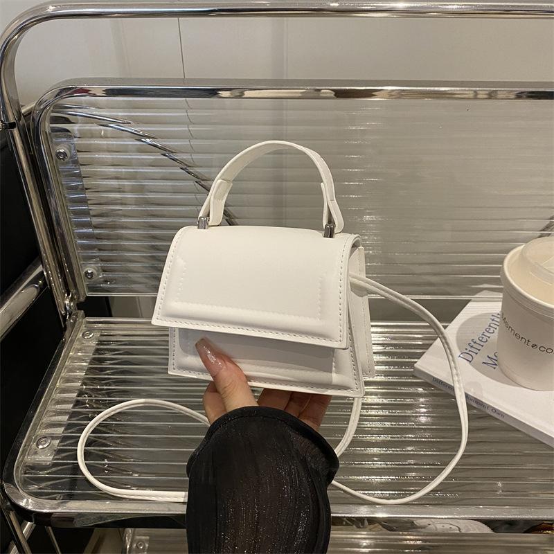 Bolso Bandolera Blanco Mini con Asa Superior Para Mujer Estilo Casual Bolso Pequeño de Hombro Con Correa Desmontable Para Uso Diario y Streetwear