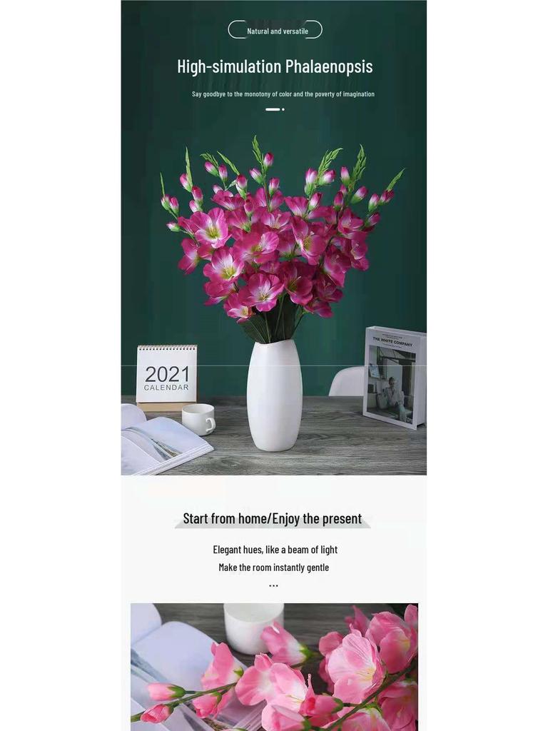 Decorative Silk Gladiolus and Orchid Floral Art for Living Room or Dining Table