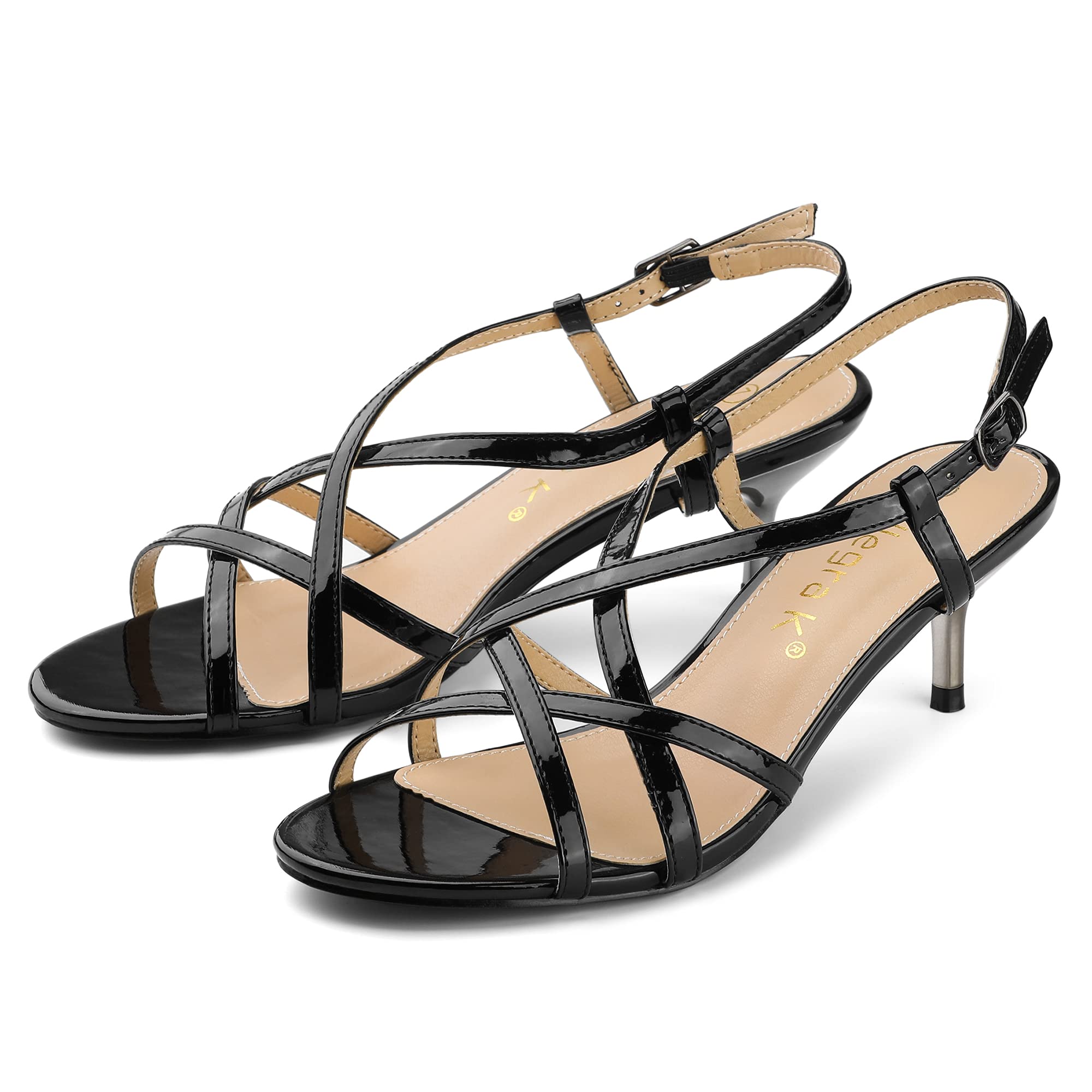

Allegra K Slingback Sandals with Straps, Stiletto Heel, Women s, Black, Size 26cm