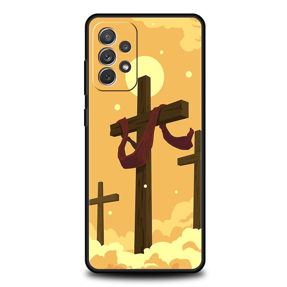 

Phone Case for Samsung Galaxy A13 A15 A17 A07 A22 A23 A25 A31 A73 A32 A52 A41 5G Soft TPU Faith Christian Religious Jesus Clear Samsung A55