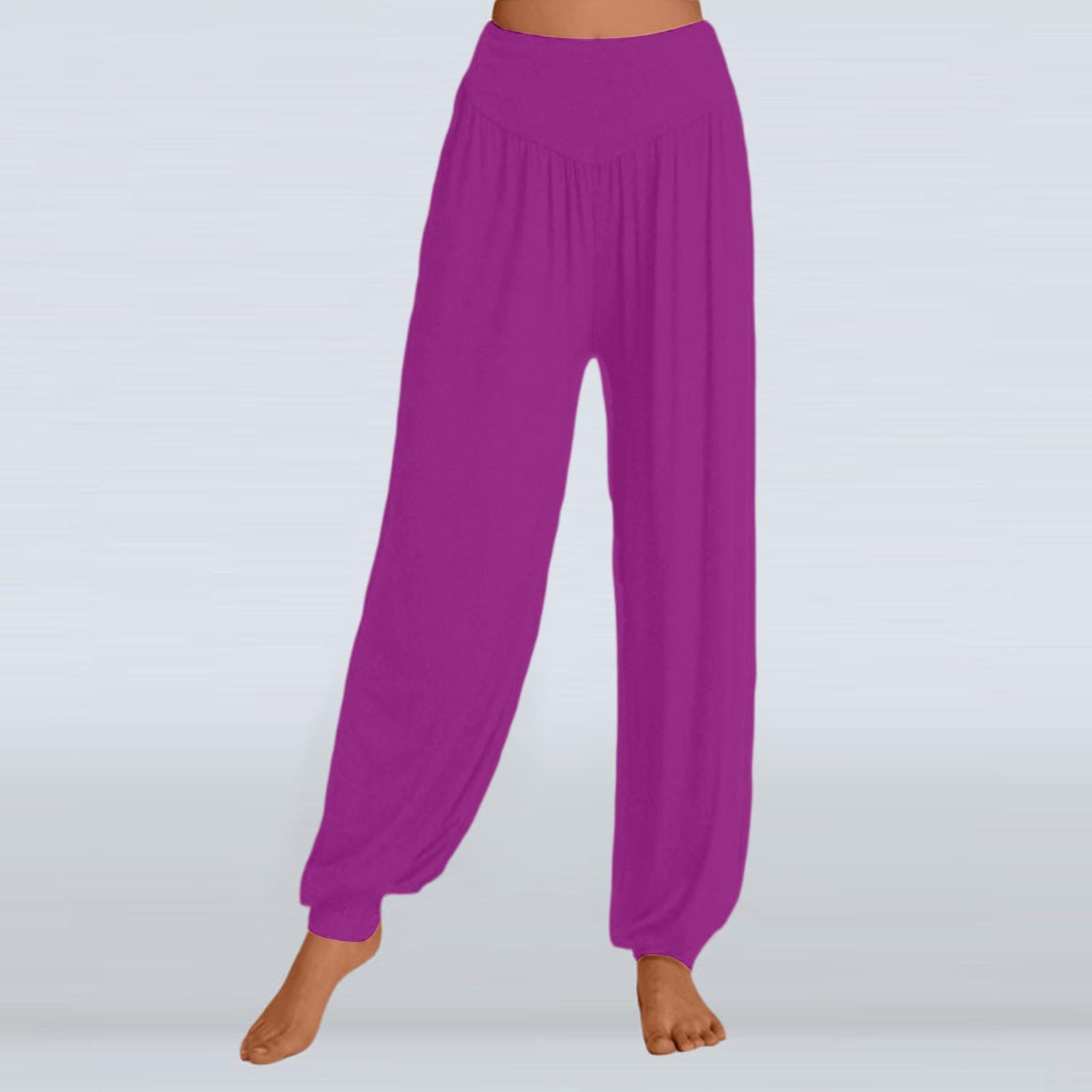 

Однотонные свободные повседневные брюки для йоги для женщин, брюки с широкими штанинами L