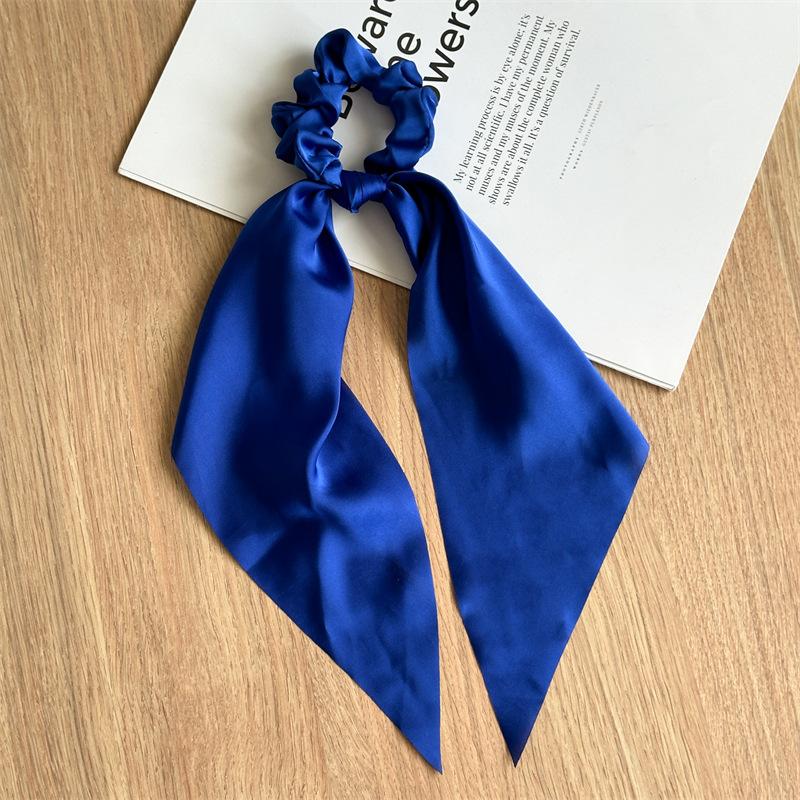Women's Bow Tie Simple Knot Hair Tie, Colorful and Elegant Hair Ring with Long Flowing Ribbon Accessory