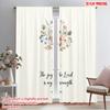 2pcs 2D Flat Printing Party Curtains Floral Scripture The Lord Strength Polyester Fabric Without Electricity Festive Holiday Use