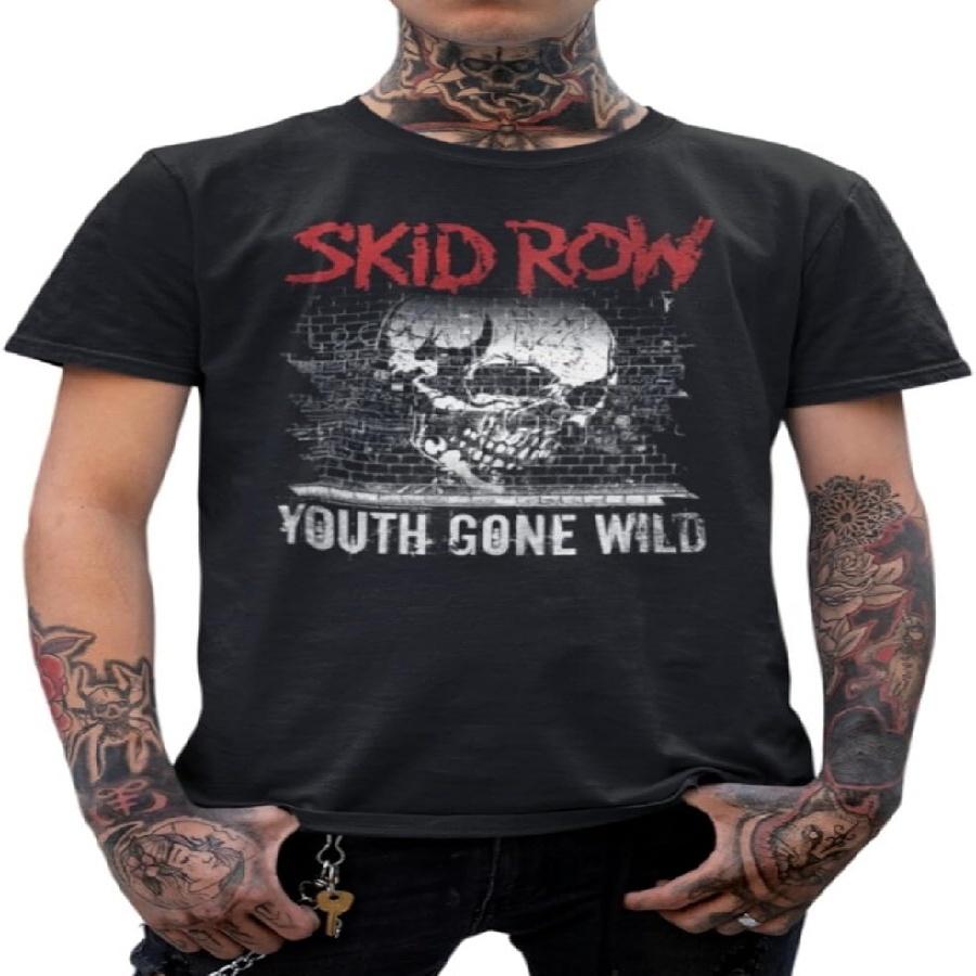 American Classics Skid Row Heavy Metal Band Graffiti Gone Wild Black Adult T-Shirt Tee S