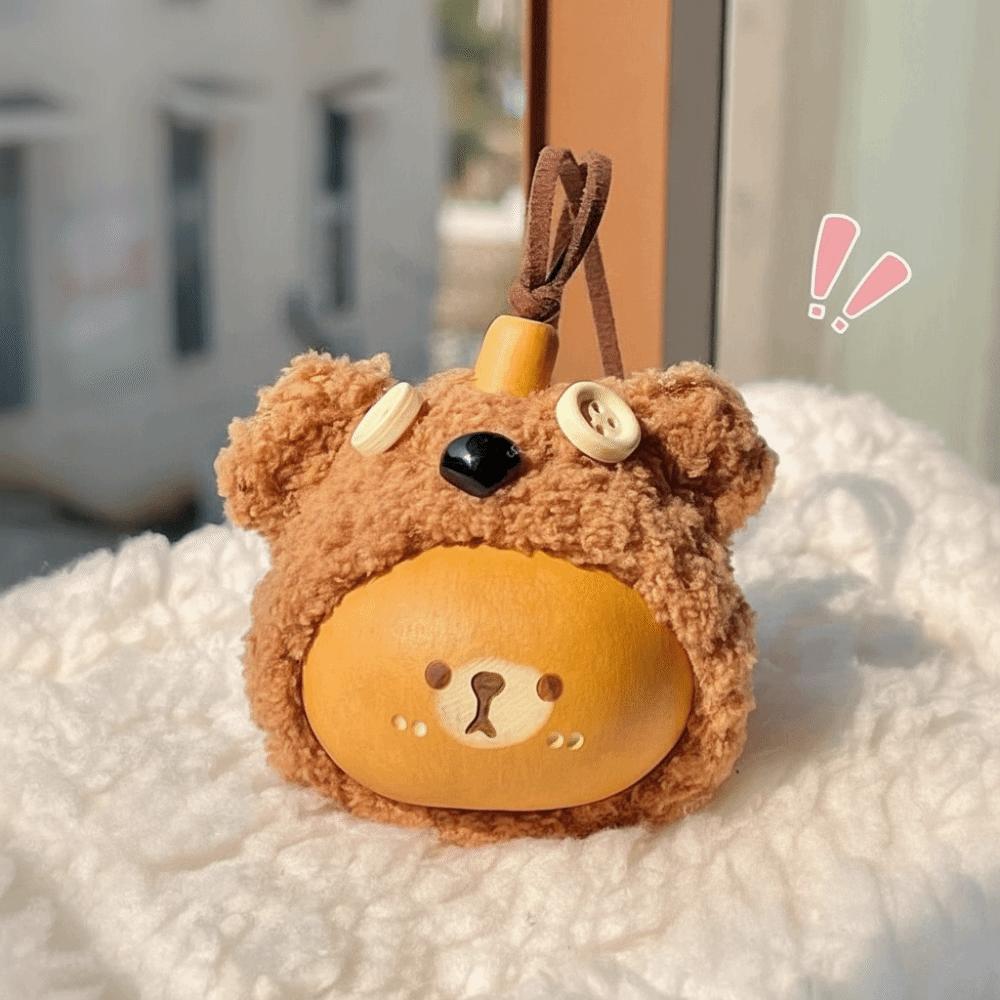 Lute Shape Handheld Accessory Little Bear Design Lanyard Pendant Gourd Pendant Gift Giving