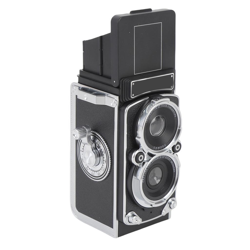 Vintage Miniature Digital Camera Portable TLR Style 1080P FHD Video 12MP Autofocus Video Vlogging Camera Black 128GB