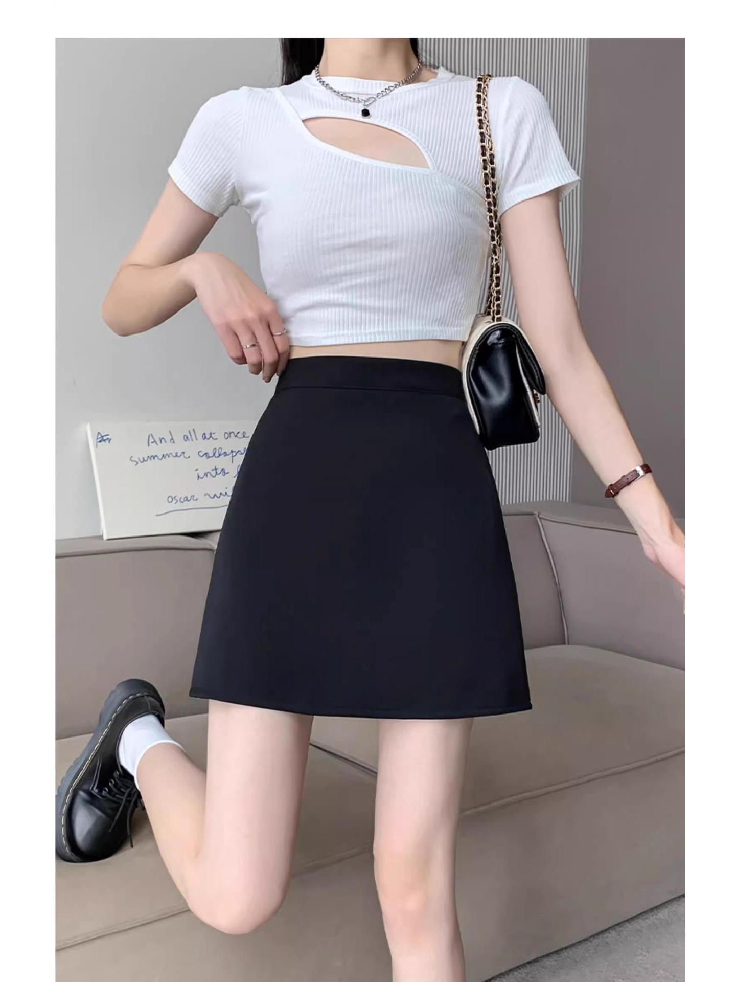 

Женская миди-юбка А-силуэта с высокой талией, черная - Приталенная, Защищающая от просвечивания, Облегающий бедра дизайн 4X Large чёрный