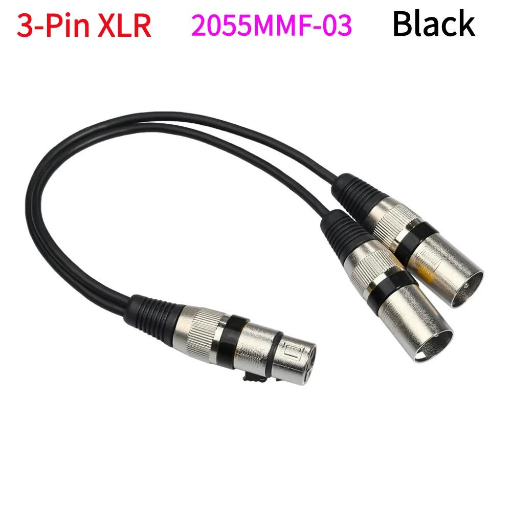 3 Pin XLR Female To Dual XLR Male Cable 50cm 3-Pin XLR Cable Noise Reduction Accessories for Amplifier Mic Speaker