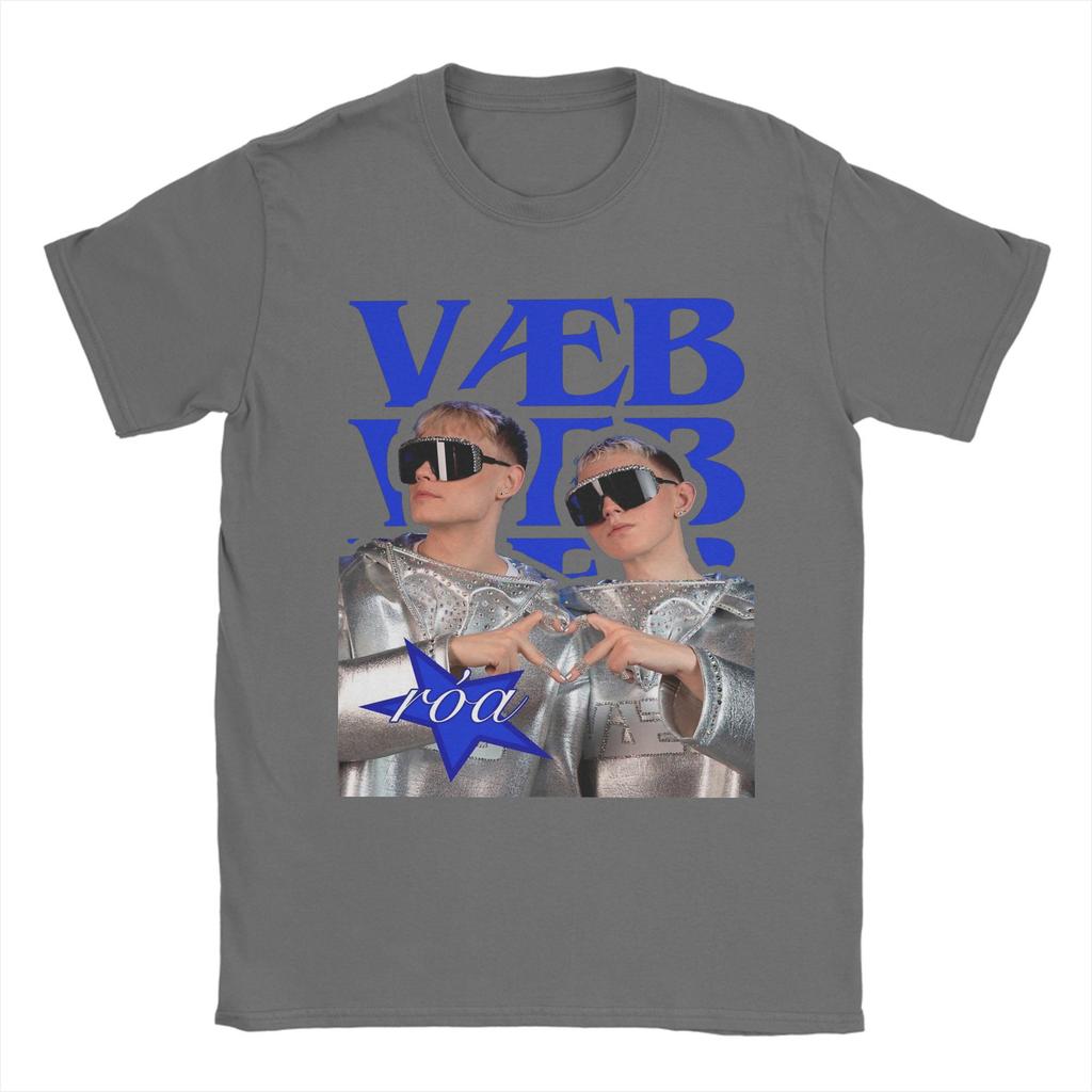 Men's Vaeb Róa VÆB ROA Eurovisions 2025 T Shirt Cotton Tops Vintage Short Sleeve Round Neck Tees New Arrival T-Shirt