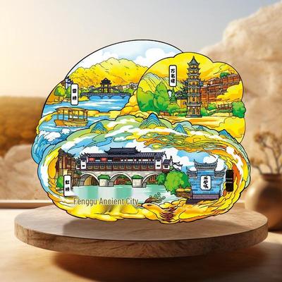 Changsha 3D Wooden Refrigerator Magnet - Hunan City Travel Souvenir