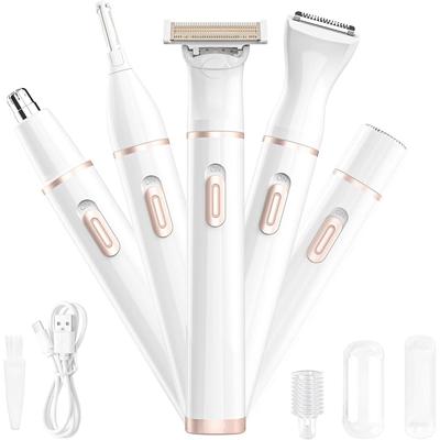 Épilation du visage pour femmes, rasoir électrique 5 en 1 pour femmes, tondeuse à sourcils indolore, Kit d'épilation pour bikini