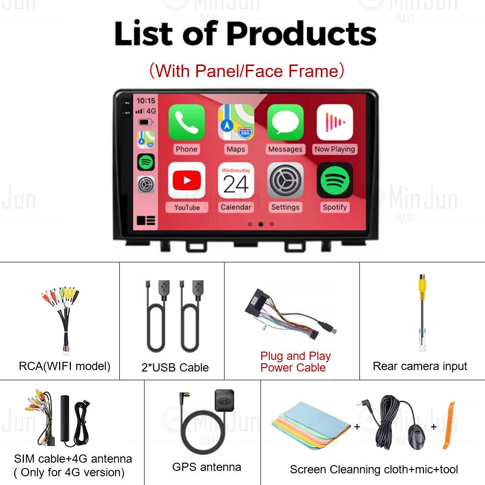 Android 14 Carplay Auto Car Radio For Kia RIO Stonic YB 2016 2017 2018 2019 2020 2021 2022 GPS Multimedia Video Player Stereo BT