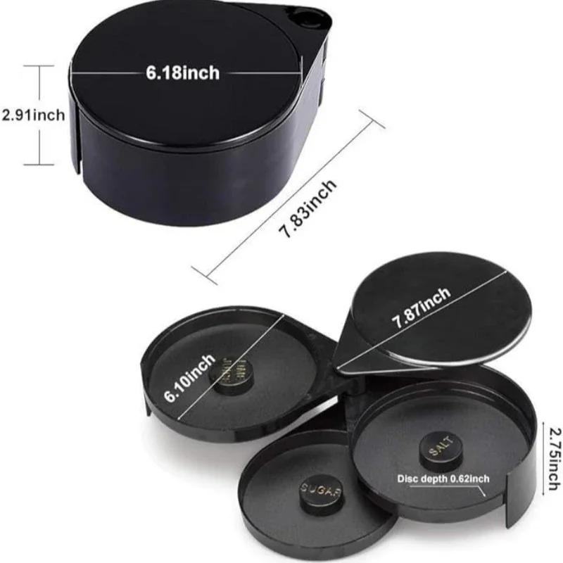3 Tier Rotating Salt Rimmer Box Mixing Salt Sugar Rim Box Juice Cocktail Seasoning Rimmers Bartender Tool Bar Accessories