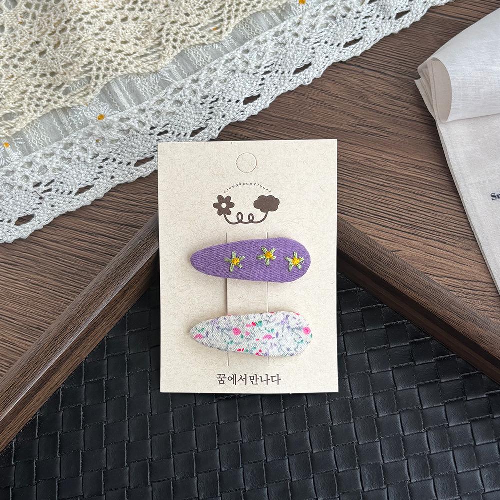 Haarspange mit gestickten Blumen im koreanischen Stil für Mädchen