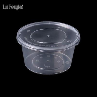 Disposable Round Plastic Takeaway Food Containers with Lids