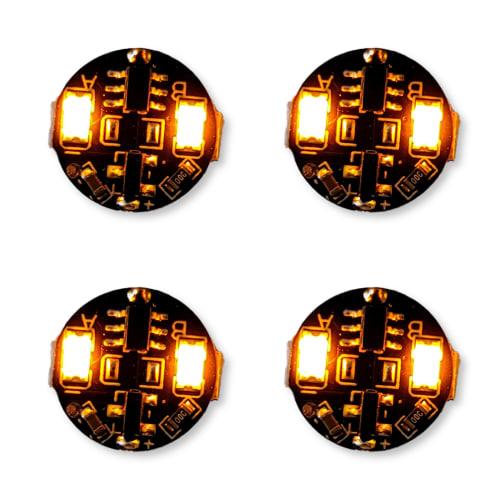 Set of 4 Double LED Lights, Lights and Flashes, Powered by Button Cell Batteries (CR927 Compatible), Magnetic Switch, Wireless, for Dioramas, Plastic
