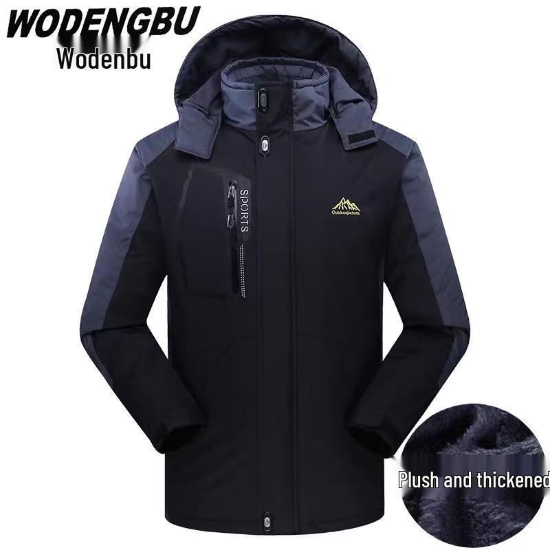 Herren Winter Fleecegefütterte Winddichte Baumwolljacke mit individuellem Logo