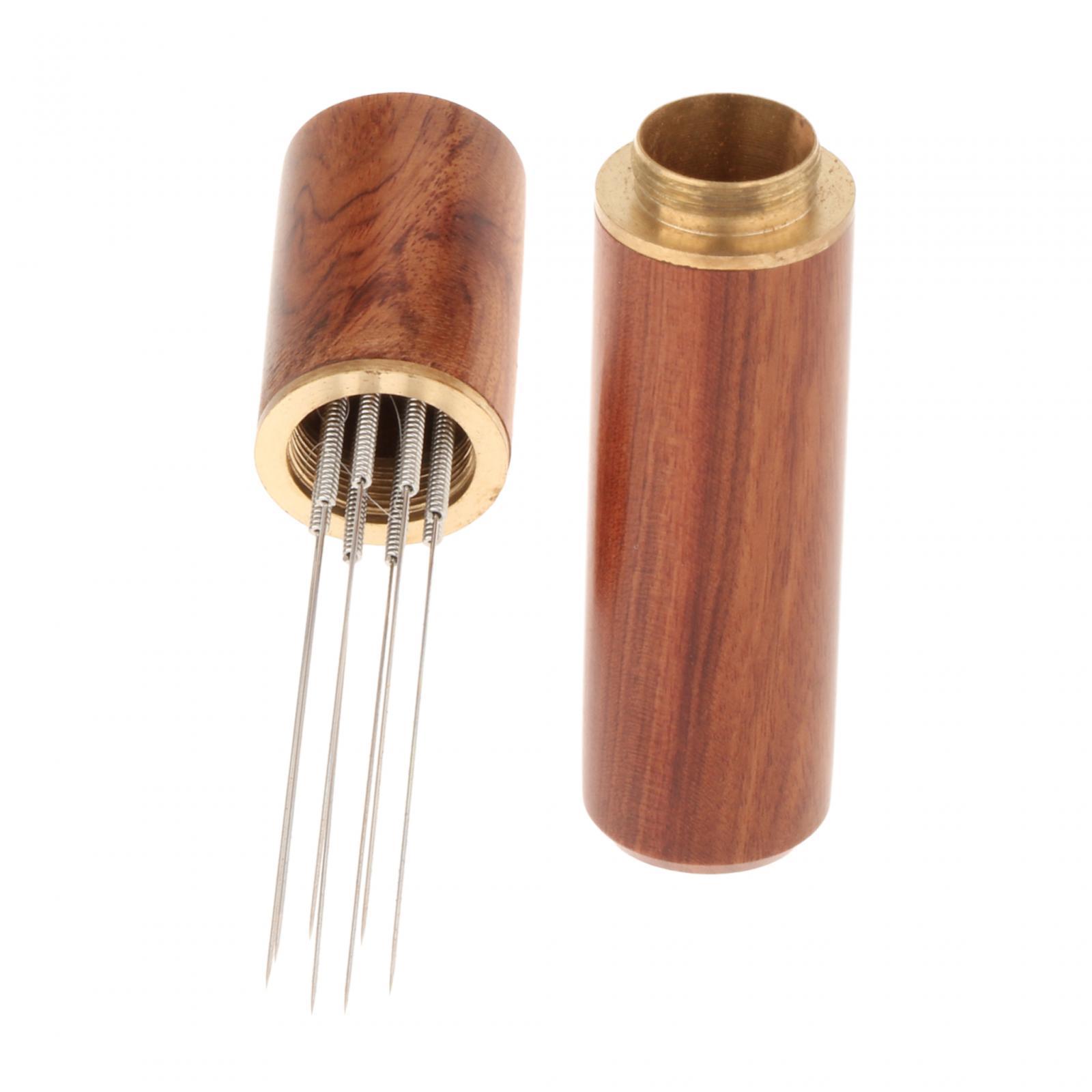 

Coffee Tamper Distributor Coffee Maker Accessory Stainless Steel 8 Pins Espresso Distribution Tool Espresso Stirrer Tool коричневий