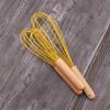 Baking Home Wooden Handle Manual Silicone Cream Stirring Frother Whisk Mixer Blender Egg Beater