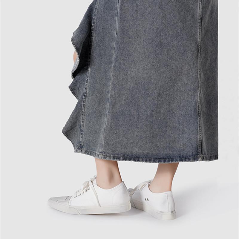 Vintage Lace-up Height Increase Women Canvas Shoes Pointed toe White Wedges Spring Summer Female Casual Sneakers Shoes