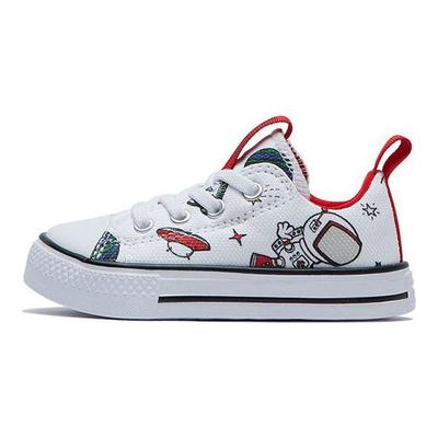 Chuck Taylor All Star Superplay Canvas Cartoon Astronaut Print Velcro Durable Breathable Low Top Walker Shoes Baby Sneaker White 765644C