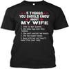 Funny Wife Tshirt 5 Things You Should Know About My Wife She Is My Queen She Loves Dog T-Shirt for Men Women(Black - XL)