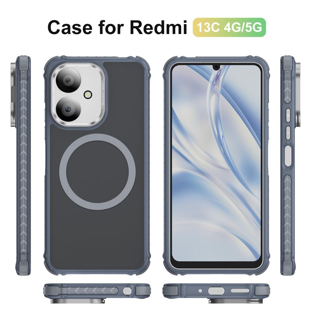 Rainbow No. 1 Skin-sensitive Magnetic Ring Holder Mobile Phone Case for Redmi13C-4G-5G Strong Magnetic and Wireless Charging