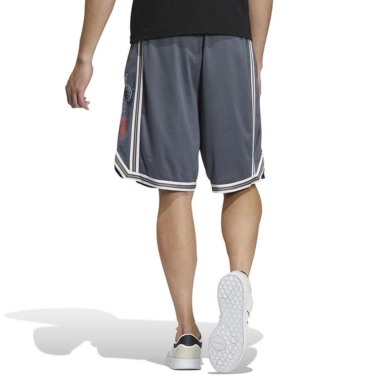 Adidas Neo Striped Color Block Drawstring Straight Shorts Men Shorts Grey HM2047