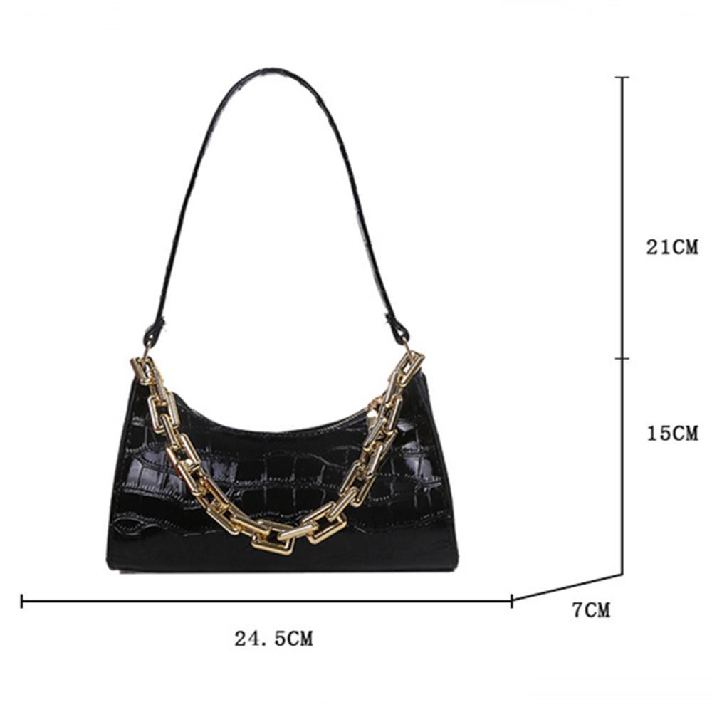 2026 New Retro Crocodile Pattern Zipper Totes Shoulder Bags Pu Leather Solid Color Chain Handbag Underarm Bag Fast Wholesale