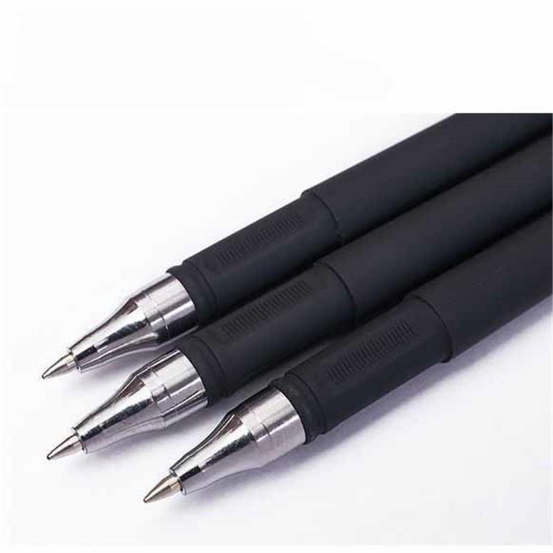 12/36pcs 0.5mm Matte Gel Pens+Refills Black Carbon Ink Ballpoint Pen Sign Pen Office & School   Supplies Stationery