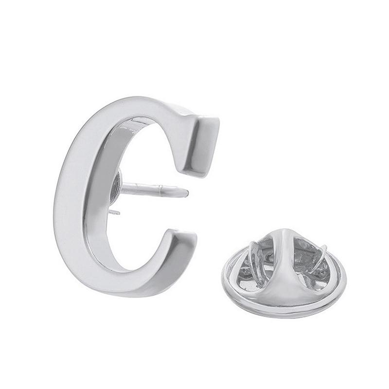 High Quality Classic Style Silver Letter A-Z Metal Brooch Women Men'S Lapel Pin Women'S Hat Scarf Backpack Badge Jewellery