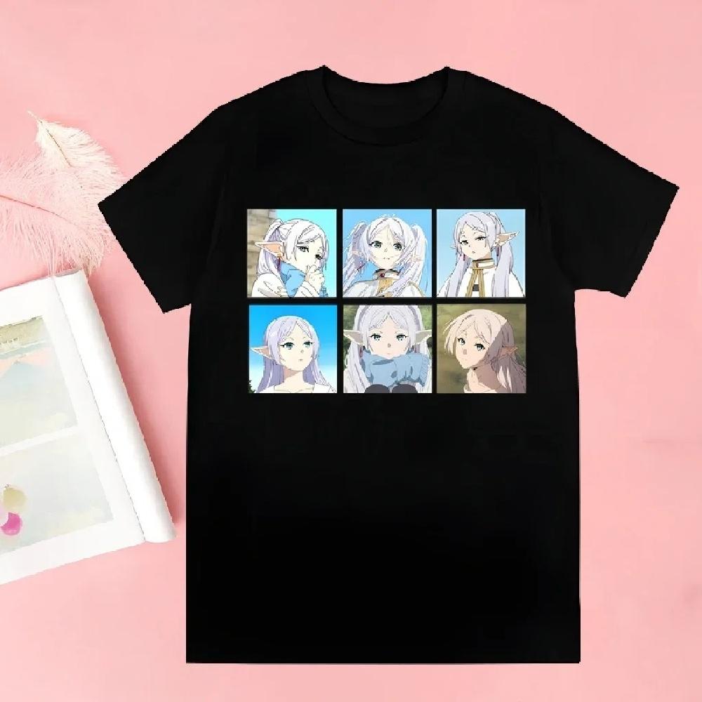 

Cartoon Frieren Printed Women T-shirt Beyond Journey s End Graphic Short Sleeve T Shirt Harajuku Japanese Anime Clothing Tops1 S