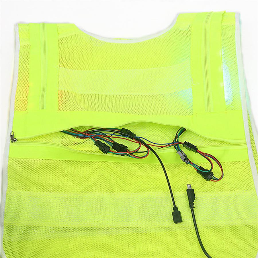 Rechargeable LED Reflective Safety Vest with Lights