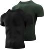 Men's Compression Shirts 2 Pack, Short Sleeve Athletic Compression Tops Cool Dry Workout T Shirt