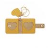 Korean Style Heart Photo Storage Keychain Leather Case for Mini Couple Photos