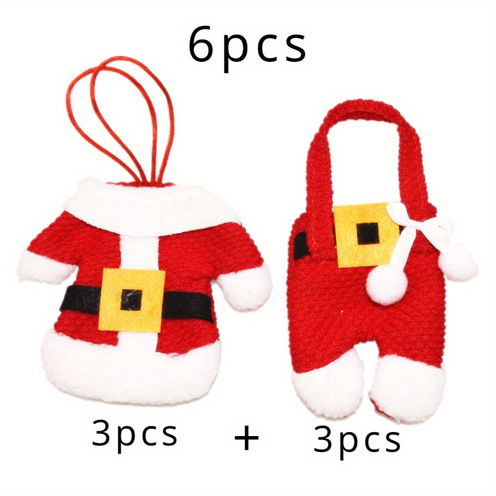 

Санта-Клаус набор рождественский держатель для столовых приборов, украшение для сумки из серебра, рождественские украшения, украшение стола, украшение дома, украшение кухни