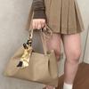 Ribbon Design Large Capacity Tote Bag Soft Underarm Bag Fashionable PU Shoulder Bag  Casual