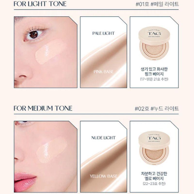 TAG Velvet Cover Cushion 15g – Smooth Coverage Velvet Finish Cushion Foundation | 2 Shades