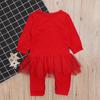 Christmas Santa Claus Baby Girls Tulle Jumpsuit One-Piece Suit Clothes for 0-24 Months