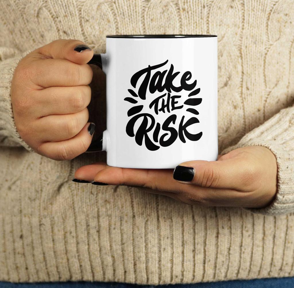 Inkdotpot 11oz Ceramic  Coffee  Mug  Take The Risk Positive Inspirational Quotes Gift For Employee Boss Coworkers