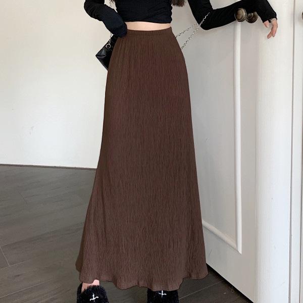Gefalteter A-Linien-Fishtail-Midirock mit hohem Bund für Damen - Frühjahr/Sommer 2025 Kollektion
