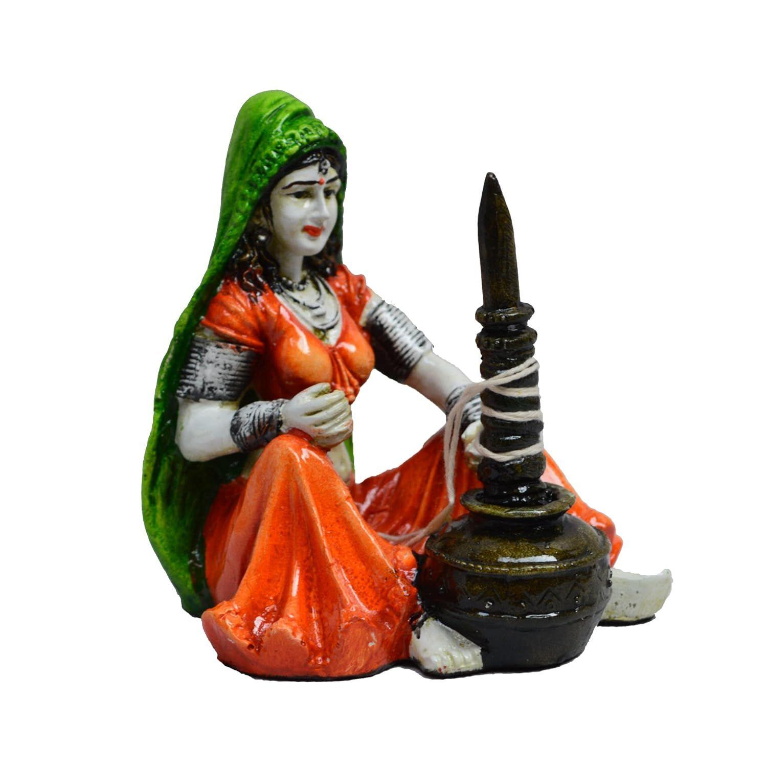

Rajasthani Lady Using Makhan Handi Polyresin Statue