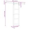 ORKDAL Sliding Door Natural and Black 61 X 198.5 Cm