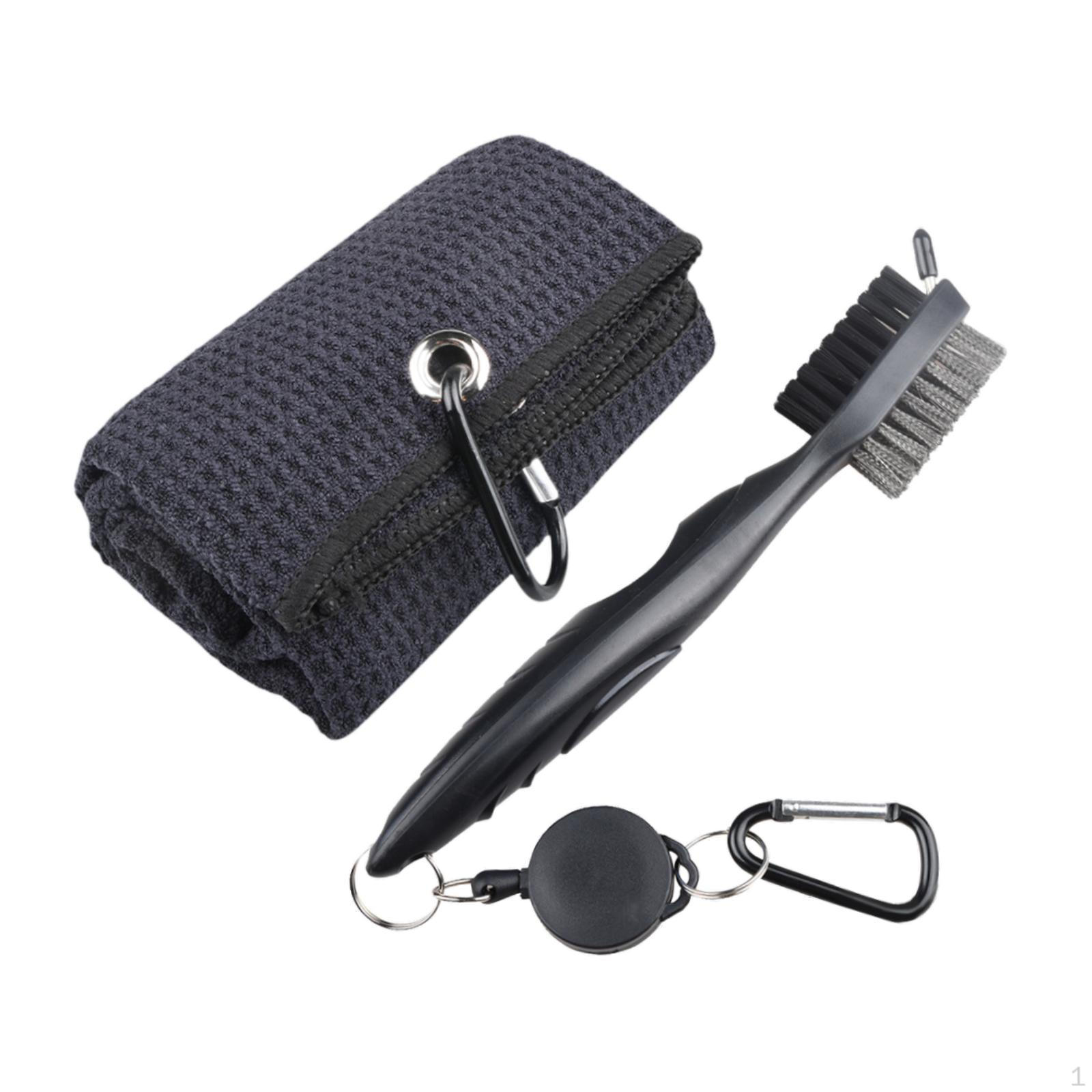 

Двусторонняя щетка для гольфа Полотенце для гольфа Подарочная салфетка для протирки Инструмент для чистки Вафля Black Towel