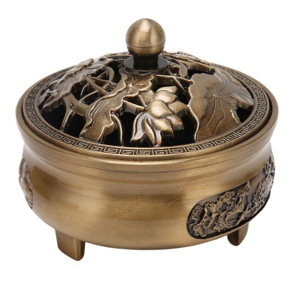 Metal Incense Burner Electroplated Zinc Alloy Incense Burner with Incense Stick Holder for Stick